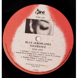 The Blue Aeroplanes ‎- Tolerance 1986 UK 1st Pressing Vinyl LP ***READY TO SHIP from Hong Kong***